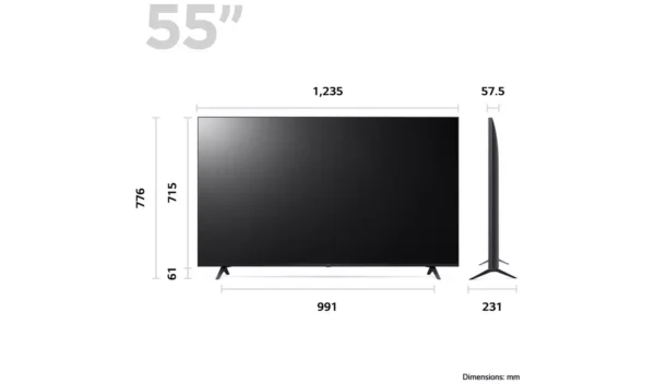 LG 55 Inch 55UR80006LJ Smart 4K UHD HDR LED Freeview TV - Image 2