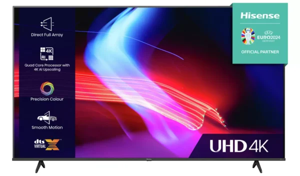 Hisense 43 Inch 43A6KTUK Smart 4K UHD HDR DLED Freeview TV