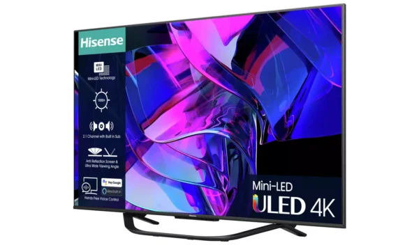 Hisense 55 Inch 55U7KQTUK Smart 4K 144Hz UHD HDR Mini LED TV - Image 2