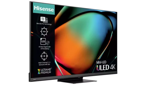 Hisense 55 Inch 55U8KQTUK Smart 4K 144Hz UHD HDR Mini LED TV - Image 3