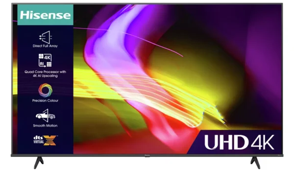 Hisense 58 Inch 58E6KTUK 4K UHD HDR DLED Freeview TV